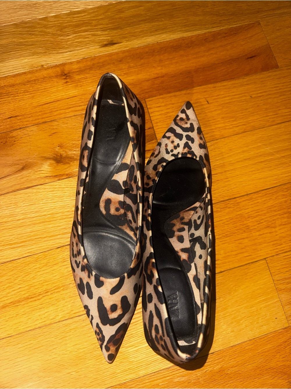 Leopard Print Pointed-Toe Women’s kitten heels - Brown/Black
